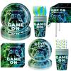 Customized Game-Themed Party Supplies, Birthday Party Decorations, Arrangements, Props, Paper Plates, Paper Cups, Tablecloths, Paper Towels, Banners