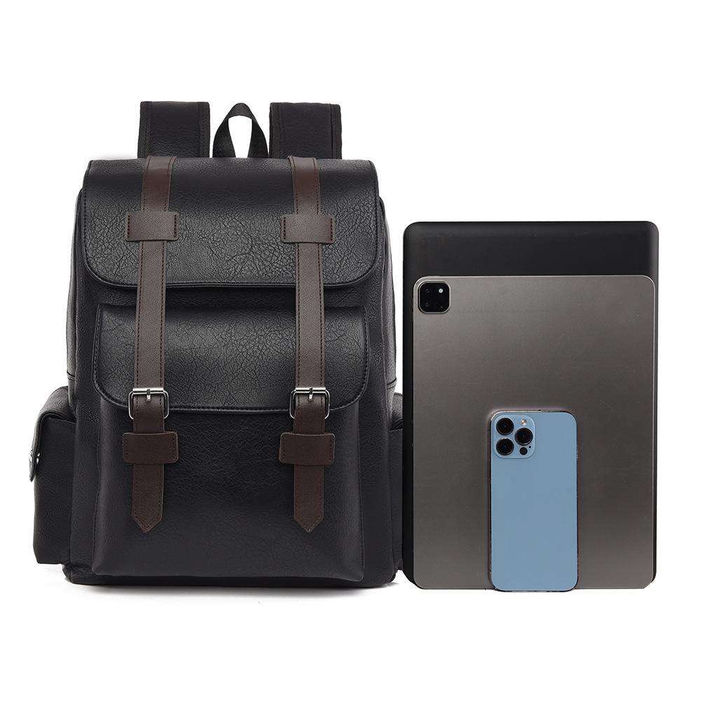 Large Capacity Men's Backpack Multi-Function PU Backpack Travel Computer Bag Women Backpack