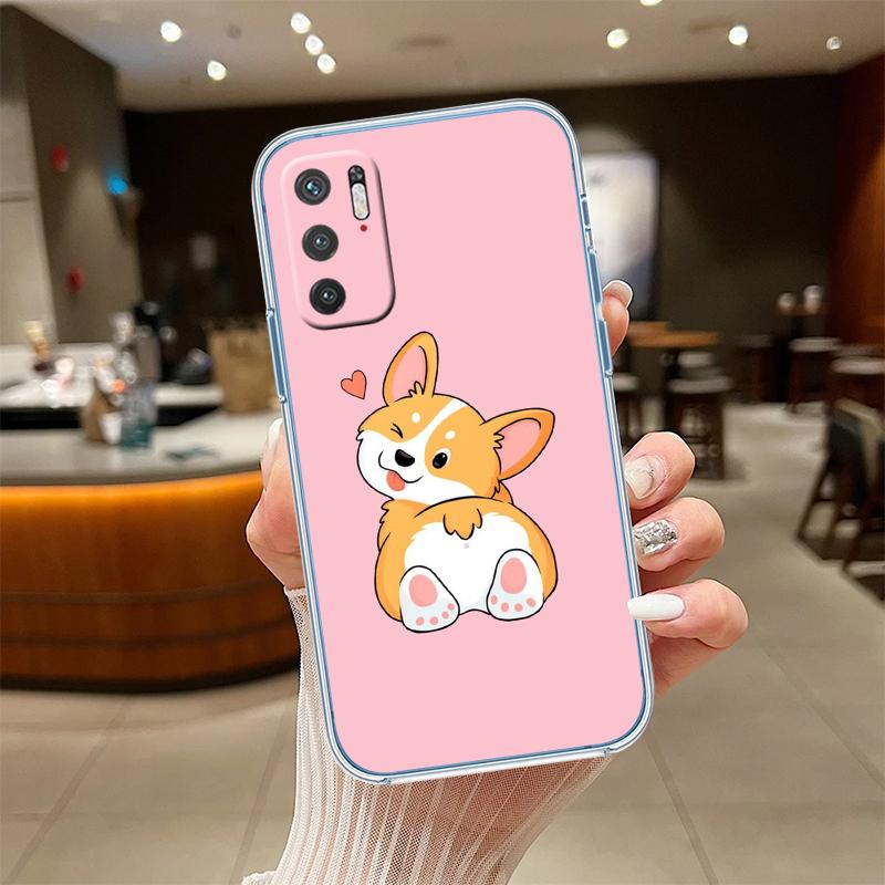RE20 Niedlicher Corgi Hund Transparente Handyhülle für Motorola Moto G7 G8 G9 G84 G85 G73 G24 G15 Z2 Play Power Plus