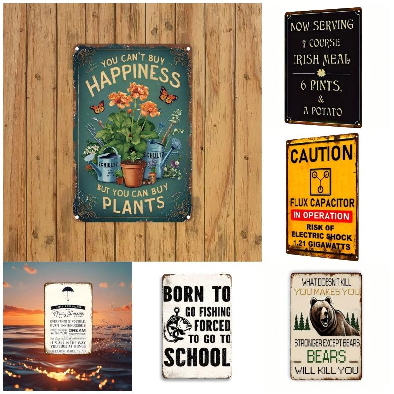 

2D Flat Vintage Metal Sign Crafted from Premium Iron Material with Classic Pattern Design Elements for Wall Display 20x30cm（7.8x11.8inch）