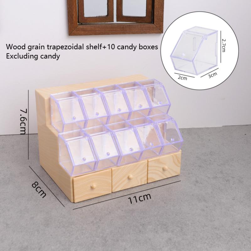 

Ляльковий будиночок 1/12 Симуляція Стелаж для зберігання та демонстрації З лялькою-льодяником Декорація для сцени міні-супермаркету Іграшки для гри в уяву