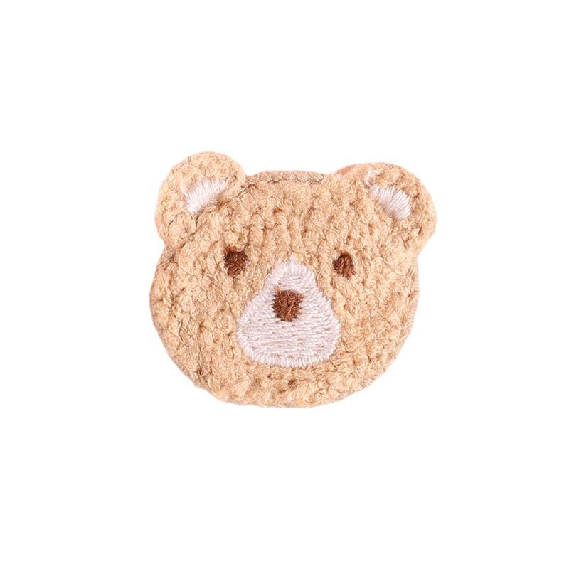 Embroidery Label Cute Bear Head Embroidery Sticker Diy Hand Account Accessories Accessories Patch Brooch Jewelry Hair Accessories Cloth Sticker