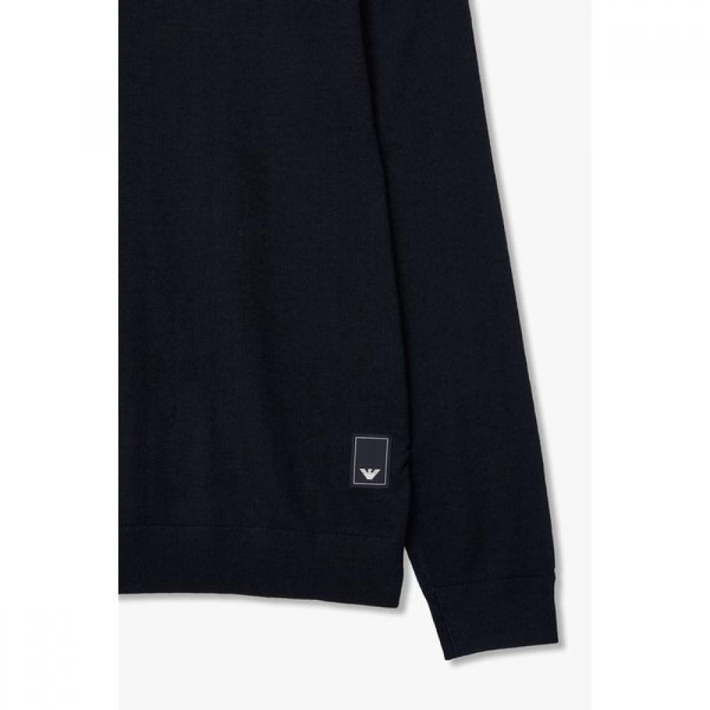 Emporio Armani Men Back Logo Patch Wool Knit Pullover A515328012