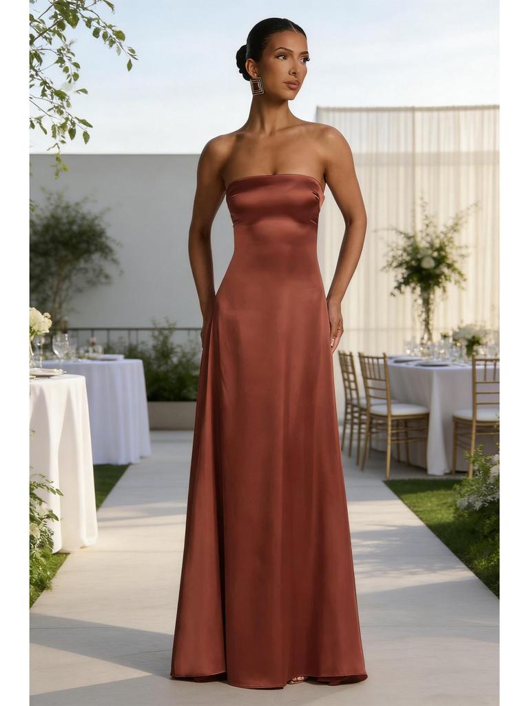 2026 European & American Women's Sexy Bodycon Backless Strapless Cinched Waist Evening Gown