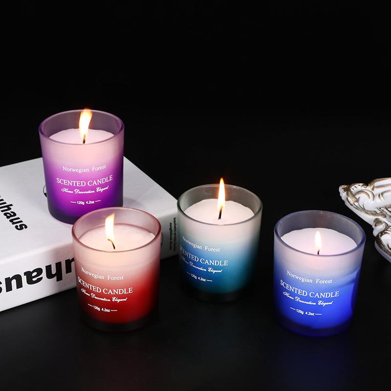 Gradient Glass Colorful Photosensitive LED Electronic Candle Christmas Atmosphere Decoration Props Real Candle Ornaments