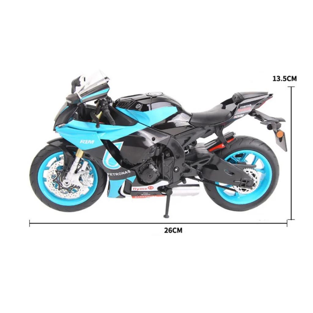 1/9 YAMAHA YZF-R1M Alloy Racing Motorcycle Diecast Metal Street Sports Motorcycle Model with Light Simulation Childrens Toy Gift