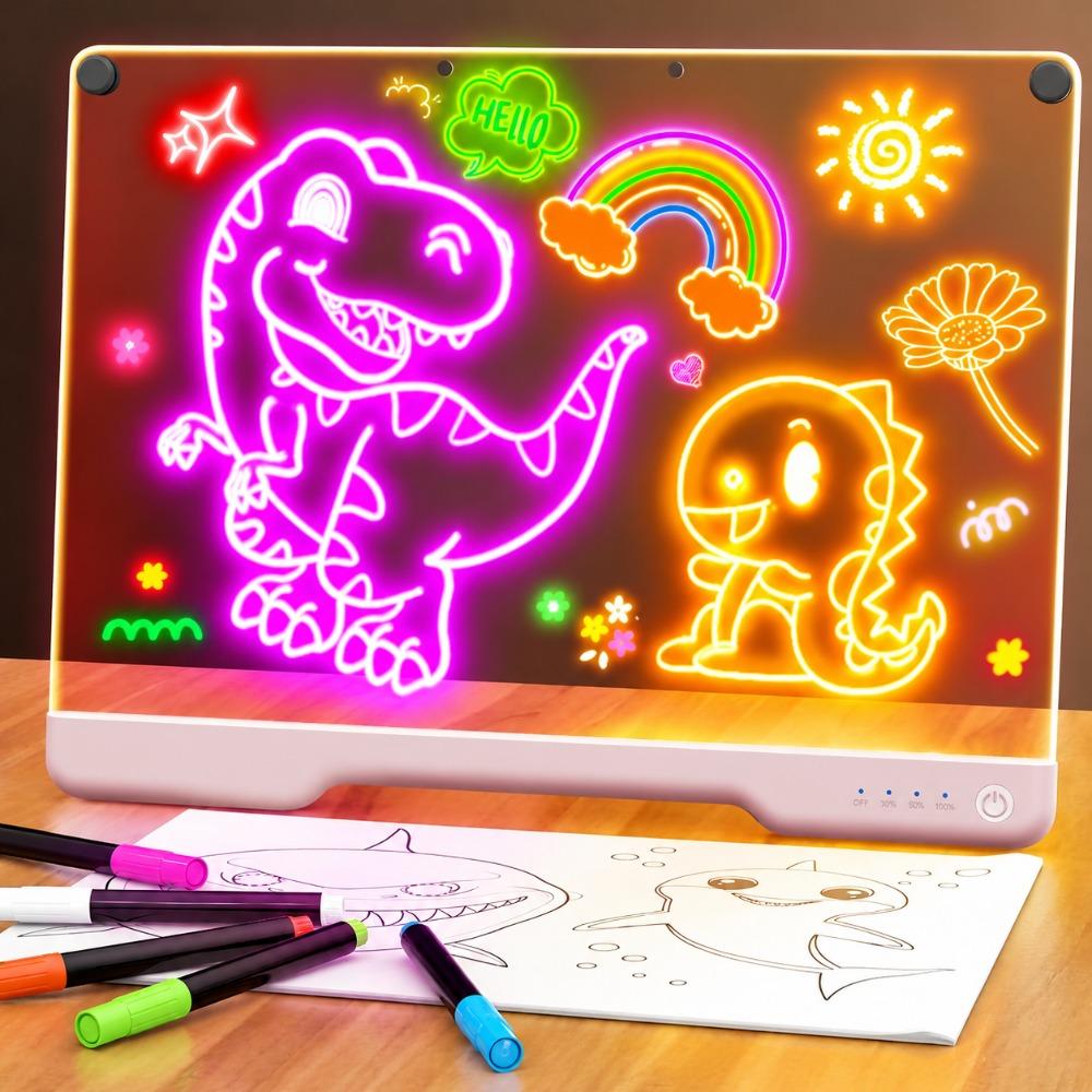 Colorful Lights Message Board Acrylic Erasable Doodle Board Acrylic LED Writing Board Children