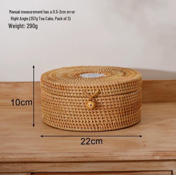 Vietnamese Woven Rattan Snack & Game Storage Basket with Lid