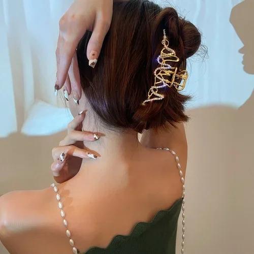 Moda Kobiety Cyrkonie Metalowa Spinka Krab Dziewczyna Błyszczący Kryształ Akcesoria do Włosów Łagodny Temperament Dama Prezent Spinki do Włosów Prezenty