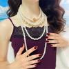 4 Piece Layering Artificial Pearls Necklace Set Adjustable Length Multi Strand Jewelry Neckchain For Women Fashion