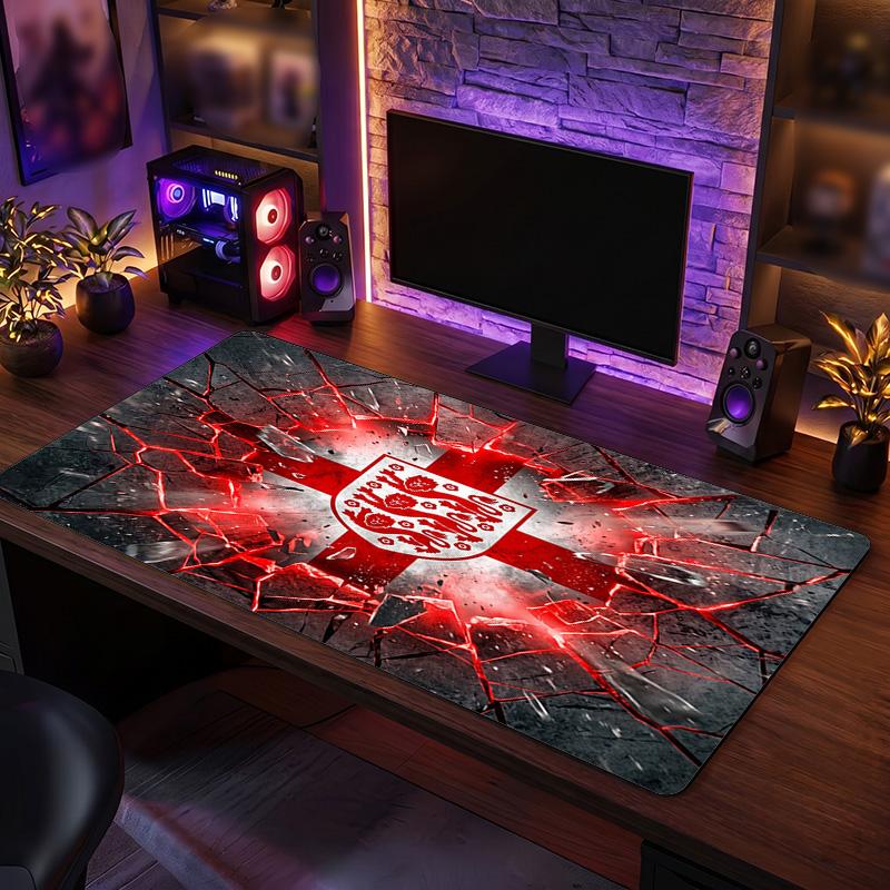 Tappetino Mouse Scudo Calcio Inghilterra, Tappetino da Scrivania Esteso in Gomma Antiscivolo per Gaming Ufficio Laptop Regalo per Fan