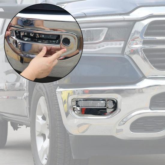 Vordere Nebelscheinwerferabdeckung Lampenverkleidung Rahmen Zubehör für Dodge RAM 1500 2018+Chrom