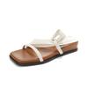 Thick-soled Square-toed One-strap Flip-flop Women's Shoes Retro Sandals