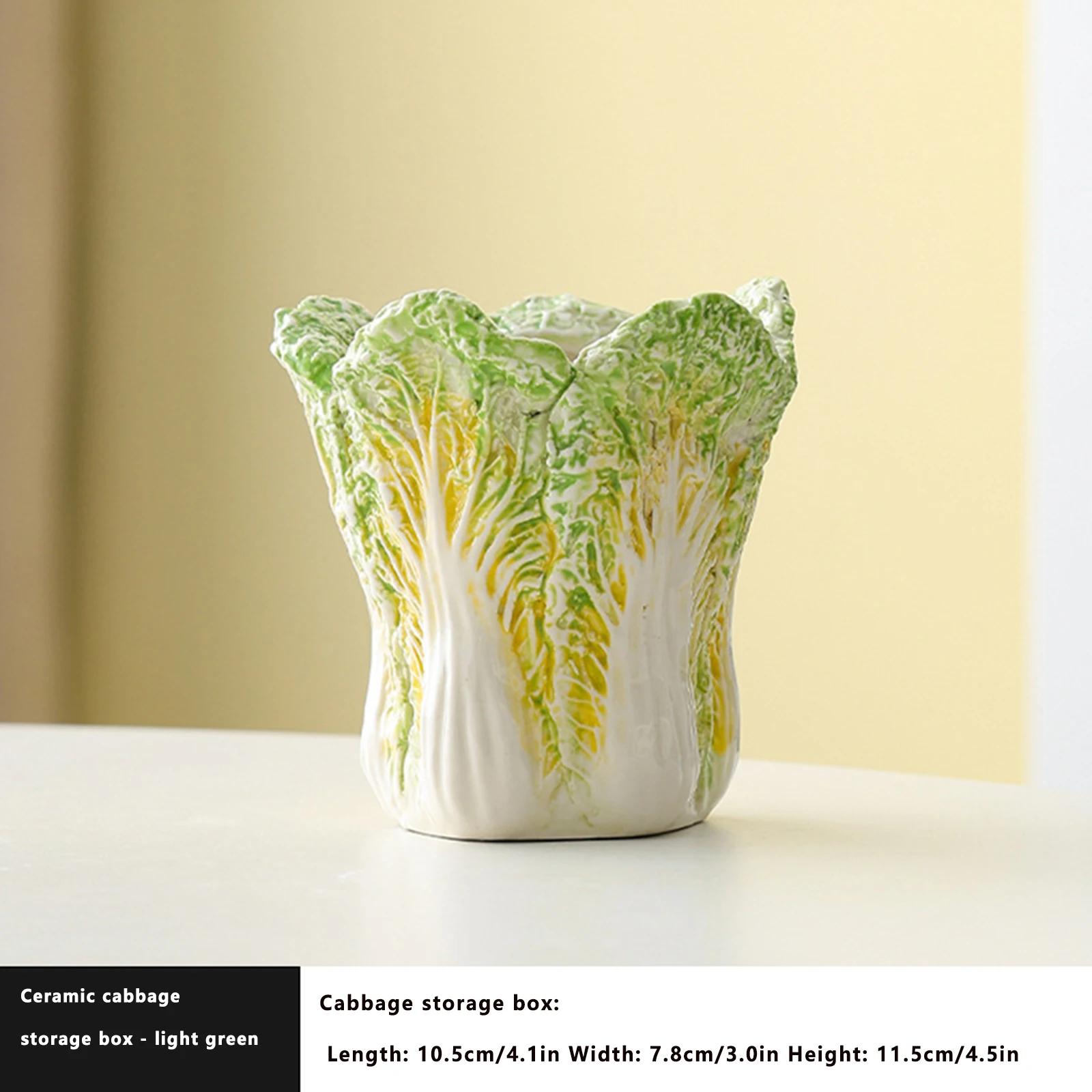 

Cabbage Ceramic Storage Cup Multi-functional Desktop Organizer Toothbrush Cup Pen Holder Makeup Brush Holder S