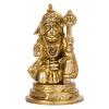 Lord Hanuman Ji In Sitting Posture Idol, For Home Decor In Gold - 4.25 Inch