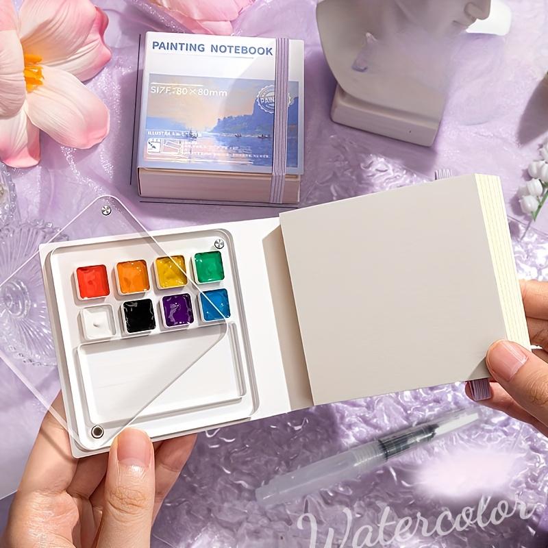 Mini Watercolor Paint Set with Notebook Palette Travel Art Supplies for Handmade Journal Outdoor Sketching Painting Kit gift