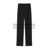 Spring and Summer New Women's Clothing Fashion Wind Elegant Commute Leisure Easiest for Match Pure Color Straight-leg High-Waisted Trousers 2761048
