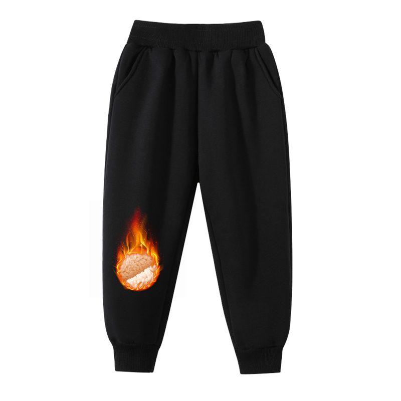 4-14 Years Kids Fleece-Lined Thickened Pants Casual Warm Pants 110