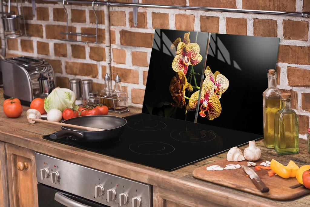SZKLANA PŁYTA OCHRONNA NA KUCHENKĘ 90x52 ORCHIDEA