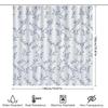 Elegant Blue Leaf Shower Curtain Modern Bath Decor For Bathroom Remodeling Water Resistant Fabric With Hooks (White Navy)