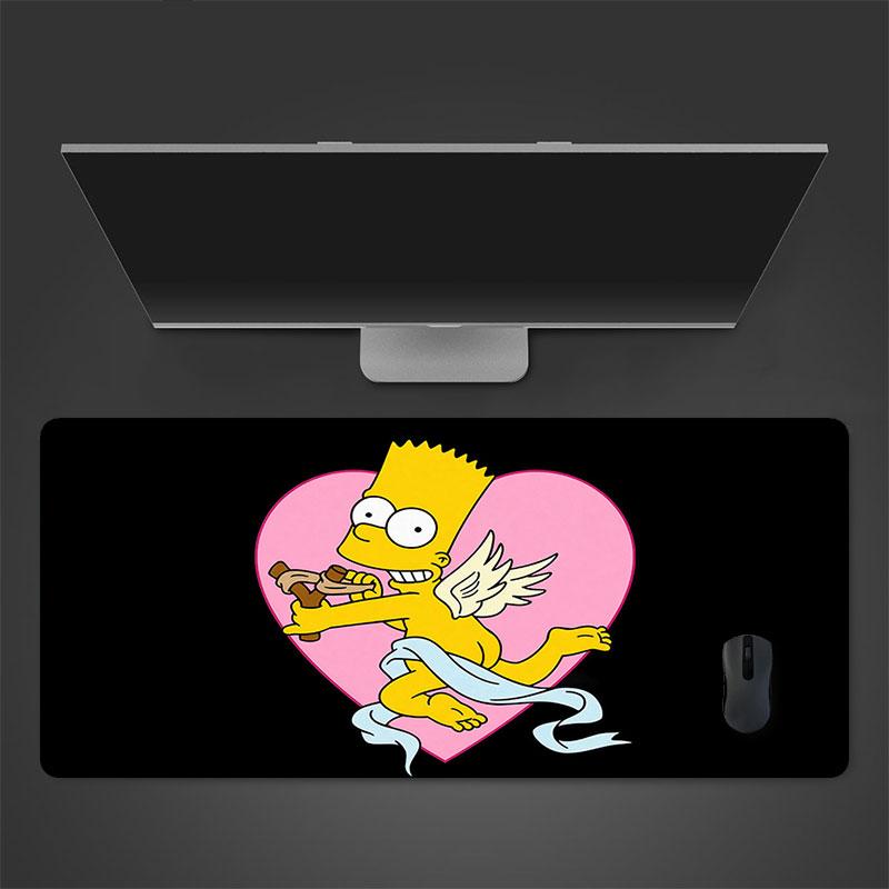 Bart Simpson Mouse Pad, Large Gaming Desk Mat, Non-slip XXL Mousepad for Laptop & Tablet, Mini PC Playmat with Stitched Edges