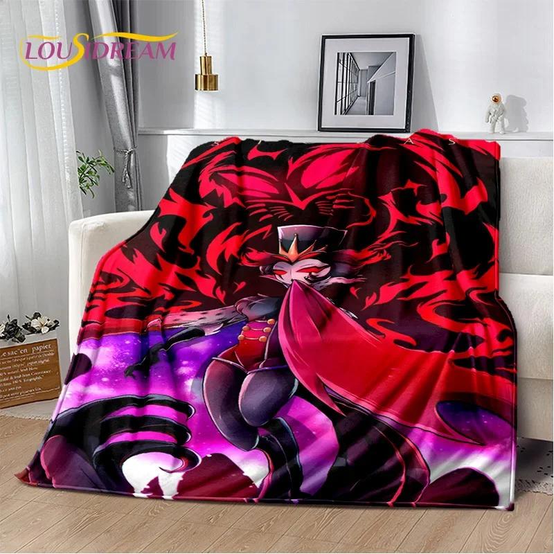 Cartoon H-Helluva Boss Blitzo H-Hazbin Hotel Soft Flannel Blanket for Bed Bedroom Sofa Picnic,Throw Blanket for Outdoors Leisure