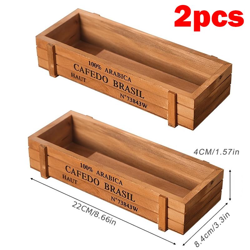 Retro Garden Plant Pot Vintage Wooden Storage Box for Sundries Stationery Pen Box Succulents Flower Pots Balcony Home Decoration
