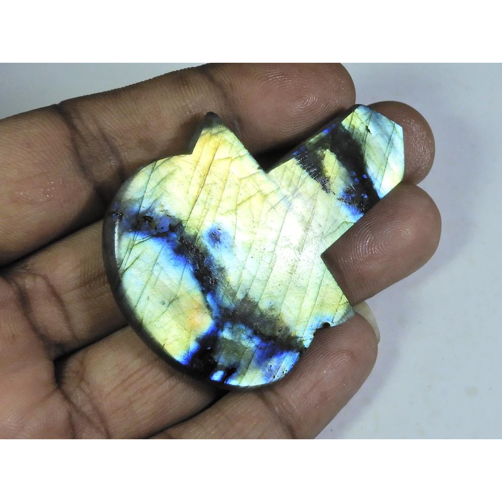 Natural Multi Labradorite Gutiar Shape Cabochon Loose Gemstone 41X50X07MM B-109