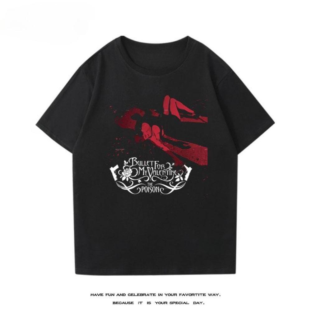 Trička metalové rockové kapely Bullet for My Valentine, Pánská a dámská trička s potiskem pro páry s krátkým rukávem, Pro každodenní nošení