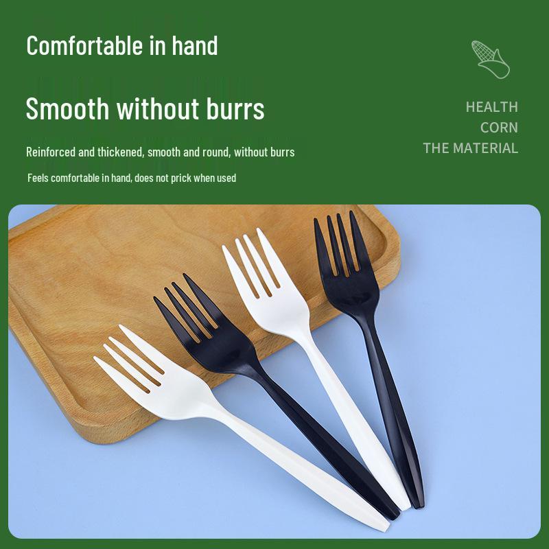 Biodegradable Disposable Fork for Cake, Steak, Pasta, Salad, Microwave-Safe, Individually Packaged