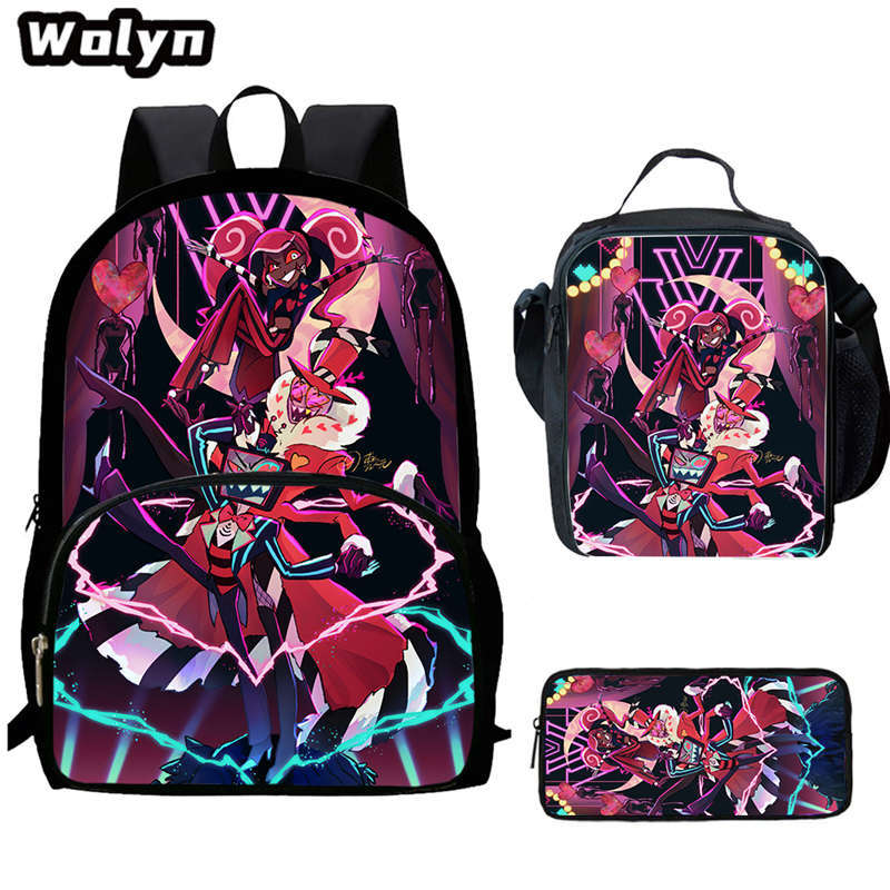 Hell Inn Hazbin Hotel Student School Bag High Value Leisure Oxford Ridge Relief Backpack