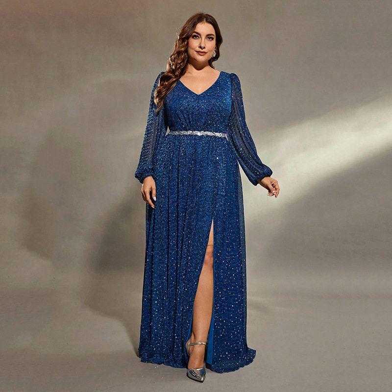 

Chorus Performance Evening dress Blue Long dress High end Temperament Art Exam Host Coming of Age Ceremony Piano Performance Conductor Skirt Picture Color--Al1106 0 XL