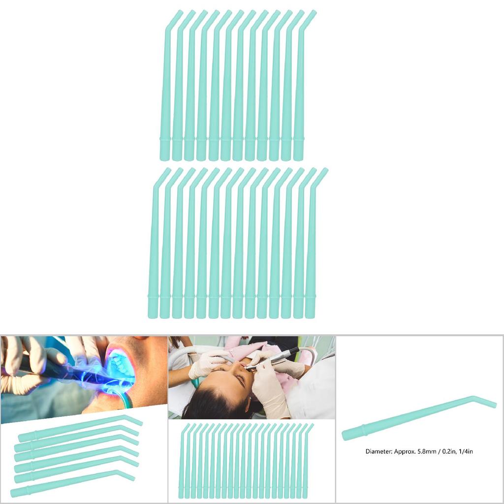 25 Stück Dental Chirurgie-Absaugspitzen Einweg Speichelabsaugschlauch Set (Grün Groß)