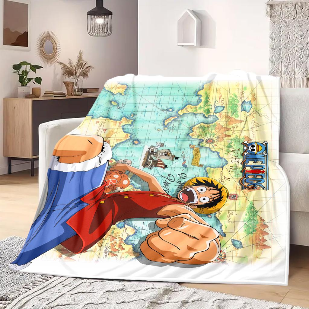 ONE PIECE Monkey D. Luffy Print Blanket Warm Comfortable Flannel Blanket Suitable for Bedrooms,Sofas, Beds,Chairs -QIAO105