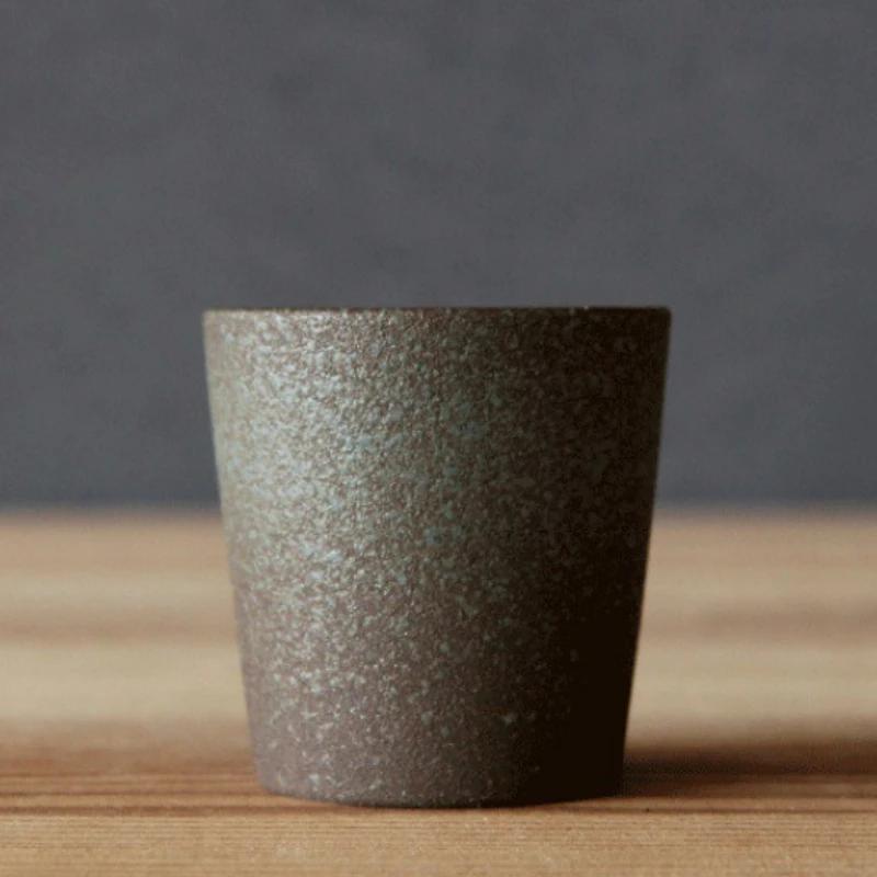 

1PC Coarse Pottery Kiln Transformed Into Tea Cups Imitation Wood Fired Pottery Japanese Style Mug Tea Set Accessories tumbler 45ml