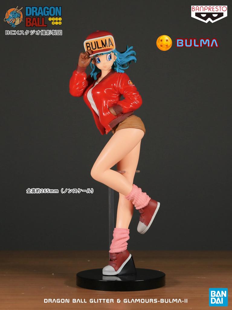 Anime Motorcycle Bulma Green And Red Coat Handmade Ornament Sculpture 26Cm