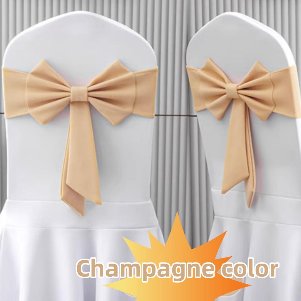 Thick Air-Layer Sun Skirt Chair Cover for Weddings, Banquets, and Conferences - No-Tie Bow Design