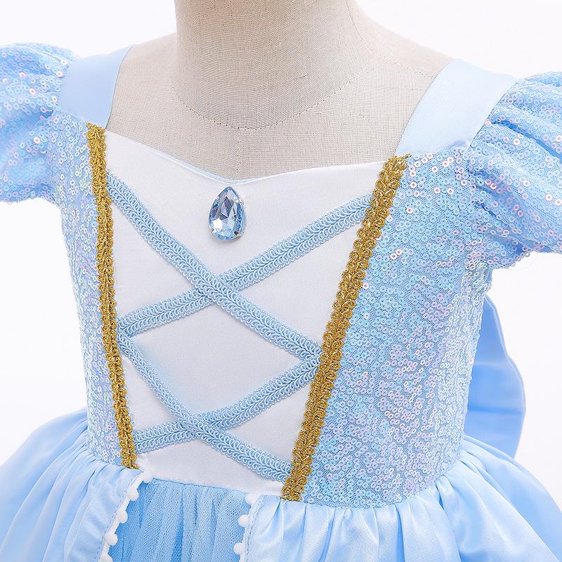 Popular Girls Dress Dress Cinderella Cosplay Princess Dress Sequined Stitching Mesh Children'S Dress
