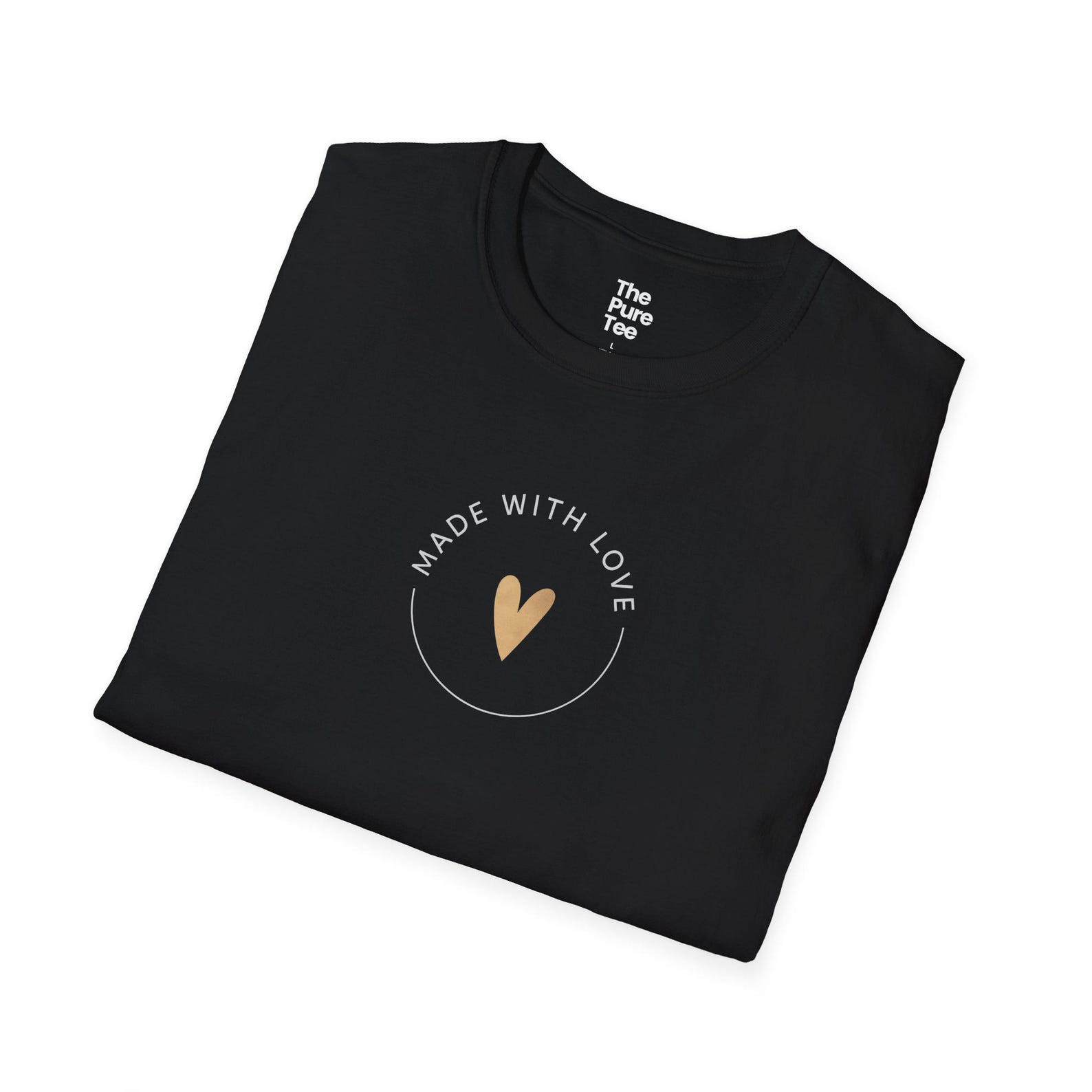 Made With Love Minimal Heart Symbol Simple Kindness Gift Mood Tshirt S