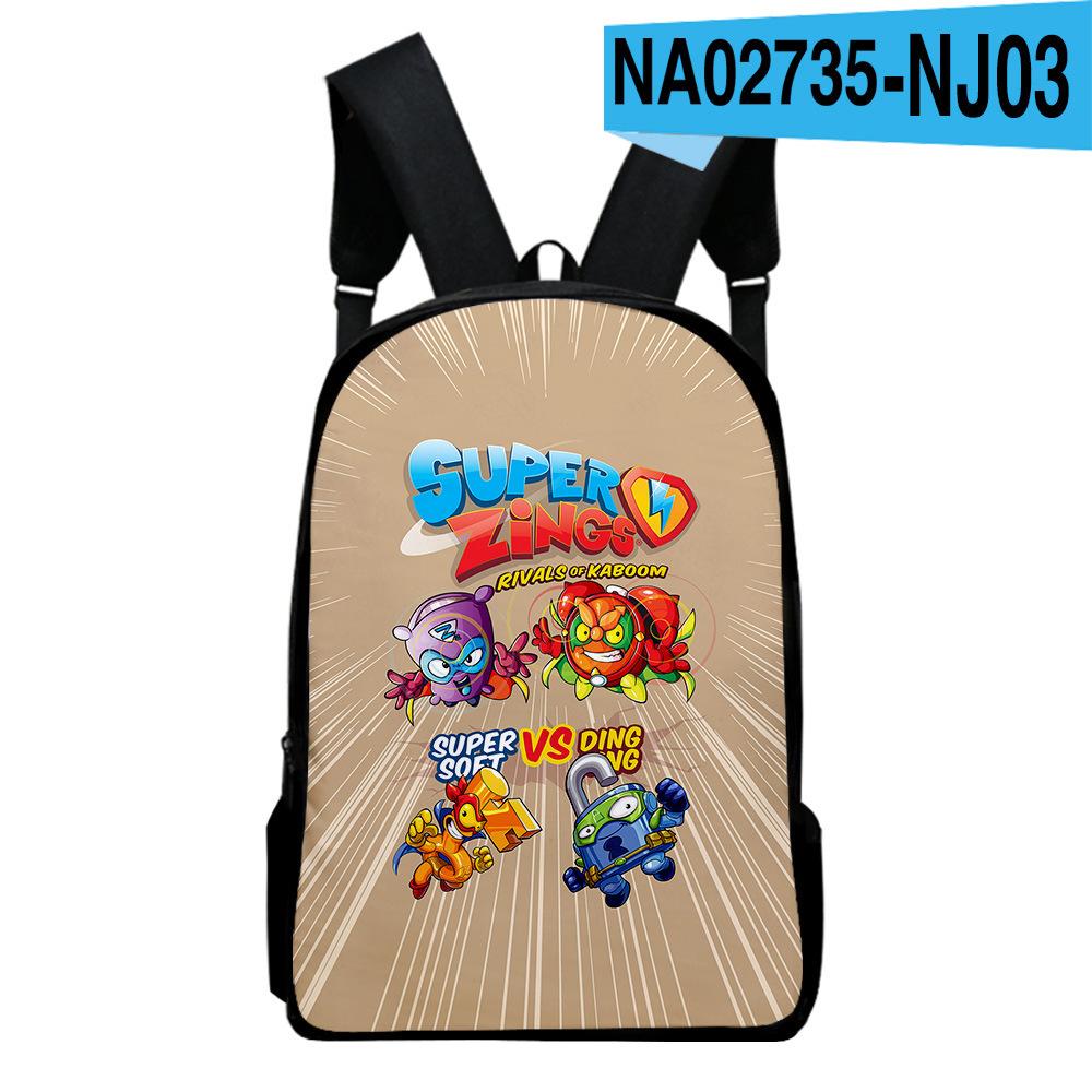 Harajuku Youthful Novelty Superzings Student School Bags Notebook Backpacks 3D Printed Oxford Waterproof Boys/Girls Travel Bags