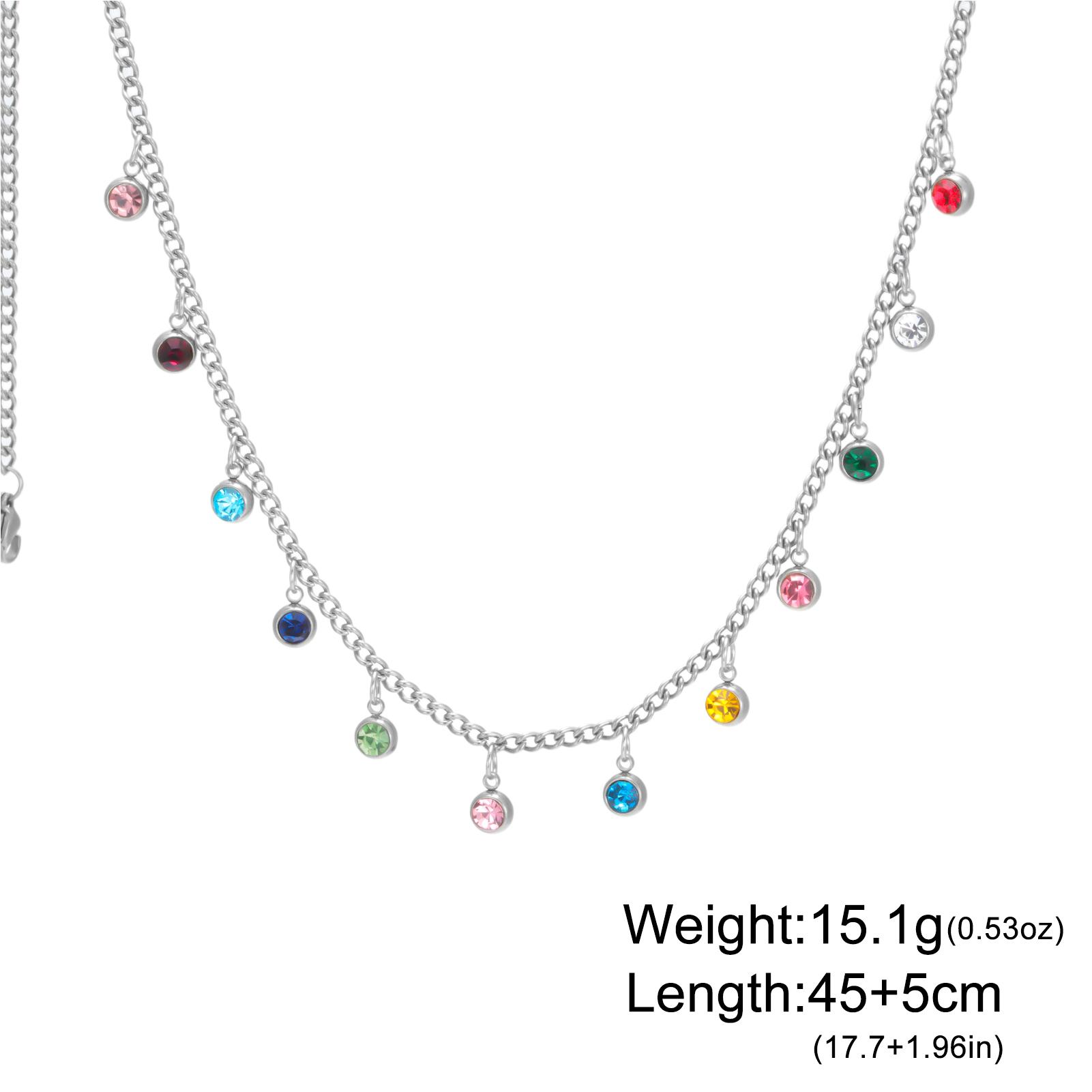 

Birthstone Necklace 1-12 Month Zircon Pendant Gold Steel Color Stainless Steel Jewelry Couple Fashion Birthday Gifts 2026 Trend