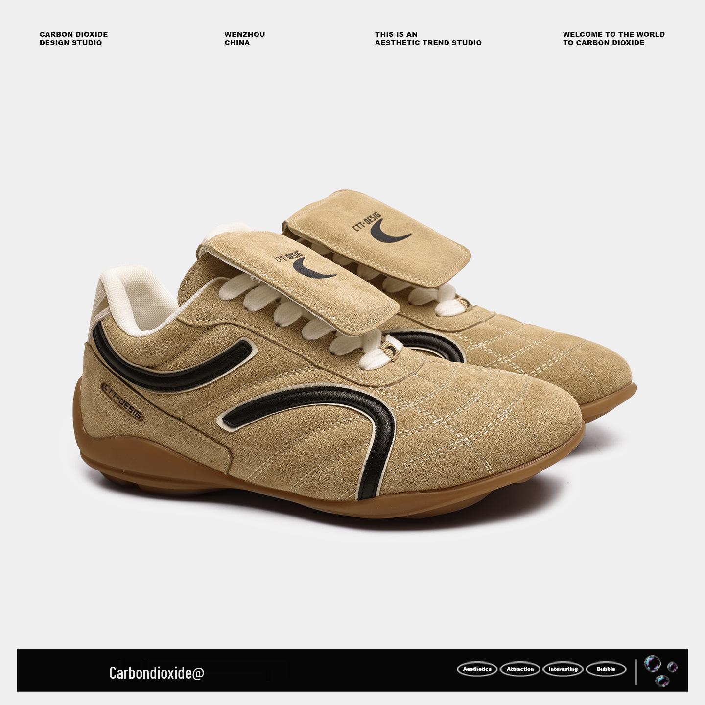 

Unisex Black Casual Sneakers: 2025 Retro Soft Sole German Trainers for Women and Men Women s 37 хакі