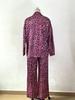 2024 Spring Women's Leopard Print Casual Two-Piece Set: Long Sleeve Top & Pants