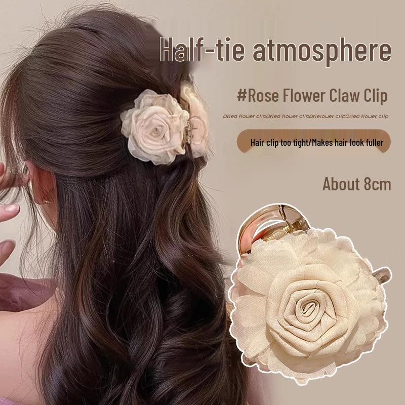 Elegant Large Hair Claw Clip for Thick Hair - High-End Korean Updo Shark Clip