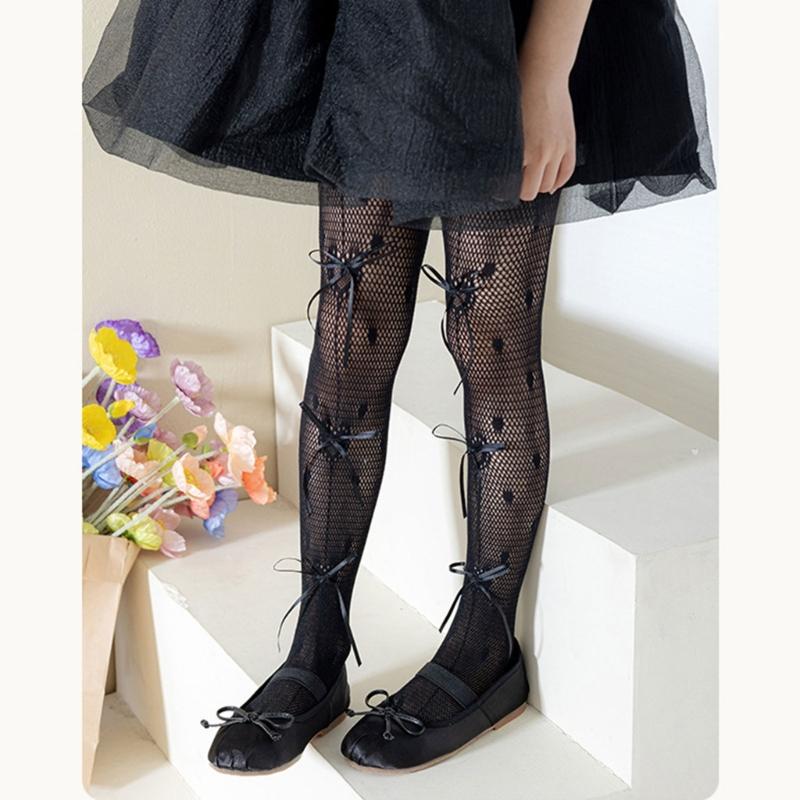 Soft and Breathable Children's Pantyhose Baby Leggings with Bowknot Detail, Trendy & Comfortable Long Stockings