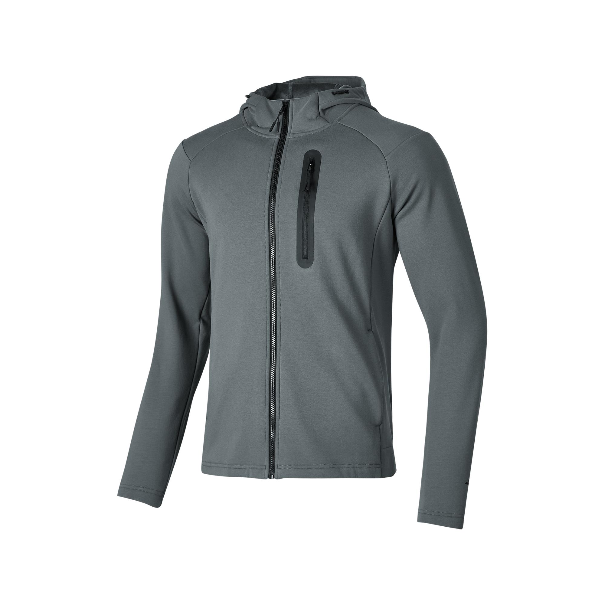 Skechers Comfortable Fashion Solid Color Hooded Long Sleeve Jacket Men Jacket Gray-Green P424M169-006L S