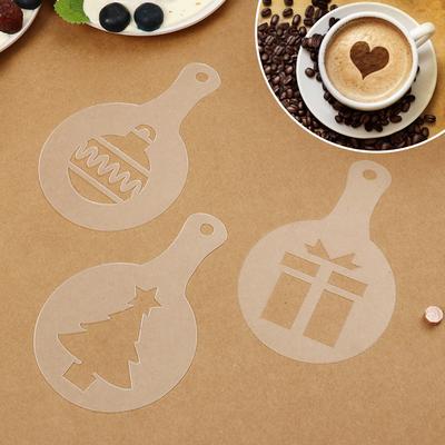 Plastic Coffeeware Pastry Tools Biscuit Mold Cookies Mould Fancy Drawing Mold Coffee Stencil
