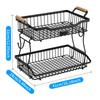 Countertop Fruit Basket 2 Tier Storage Holder for Food Household Vegetable Holder for Fruit Vegetable Snack Bread Pantry Office