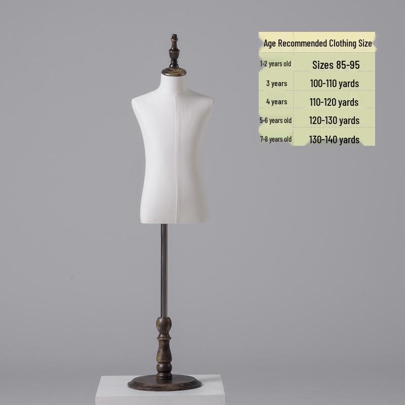 Child Mannequin Display Stand: Solid Wood & Fabric for Toddler Clothing
