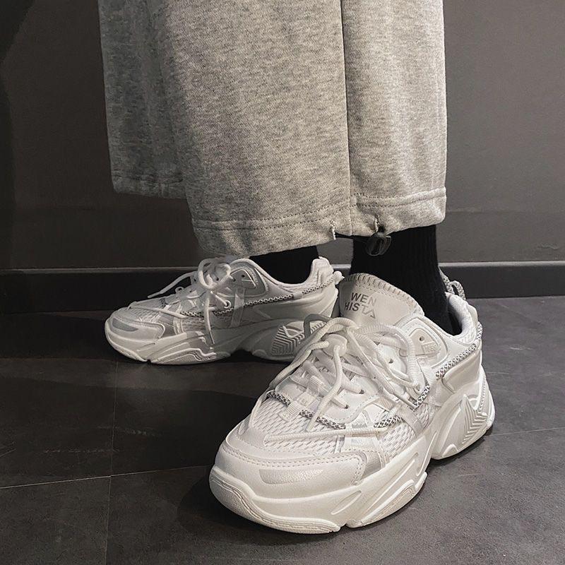 Women's Chunky Sneakers Thick Bottom Platform Vulcanize Shoes Fashion Breathable Casual Running Shoe for Woman Female